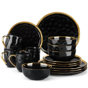 Black Gold Dinnerware Set