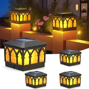 Solar Flame Post Lights